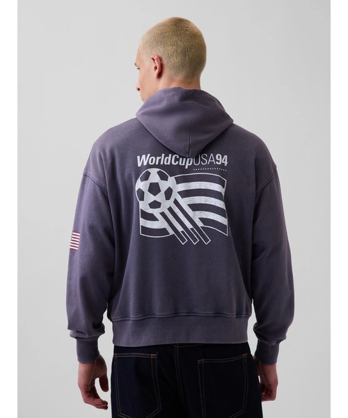 GAP(ギャップ)の「FIFA WORLD CUP(TM) ヴィンテージソフト フレンチテリー オーバーサイズ パーカー(パーカー・メンズ・ネイビー/ブルー/ブラック・M/L/XL)」の1枚目の写真