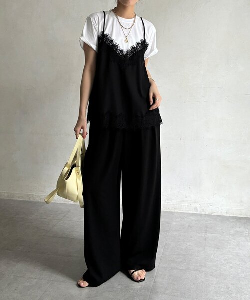 DouDou(ドゥドゥ)の「【WEB限定】キャミドッキングTEE(Tシャツ/カットソー・レディース・ブラック/チャコールグレー/ブラック系その他2/ブラウン・FREE)」の8枚目の写真