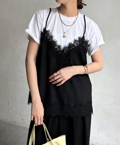 DouDou(ドゥドゥ)の「【WEB限定】キャミドッキングTEE(Tシャツ/カットソー・レディース・ブラック/チャコールグレー/ブラック系その他2/ブラウン・FREE)」の10枚目の写真