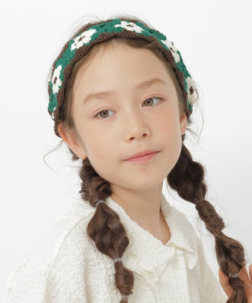 GLOBAL WORK（グローバルワーク）の「かぎ針編みヘアバンド/684932（ヘアバンド・キッズ・ブラック/グリーン/キャメル・FREE）」の3枚目の写真