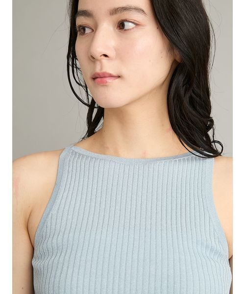 Mila Owen（ミラオーウェン）の「【ウォッシャブル】ワイドリブノースリーブニット（キャミソール・レディース・グレー/アイボリー/ライトブルー/ブラック・1/0）」の9枚目の写真