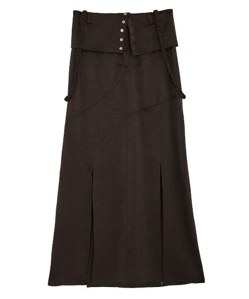 Ameri(アメリ)の「CRUSHED SATIN ARRANGE CORD SKIRT(スカート・レディース・アイボリー/レッド/ブラウン・SMALL/MEDIUM)」の21枚目の写真