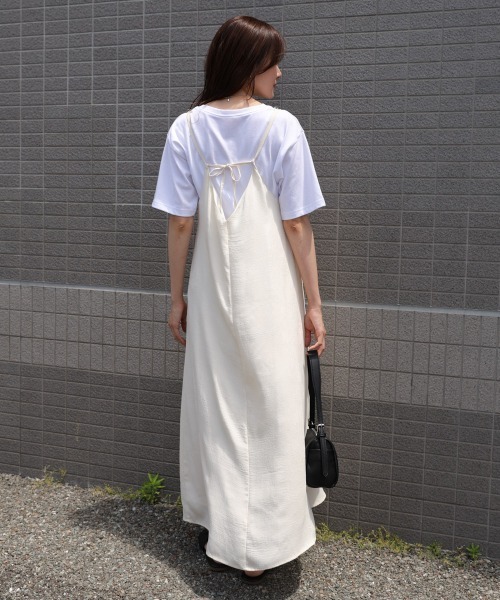 Bab(バブ)の「【サイズ展開あり】レーススカラップマットサテンキャミワンピース(ワンピース・レディース・ブラック/アイボリー・M/S)」の19枚目の写真