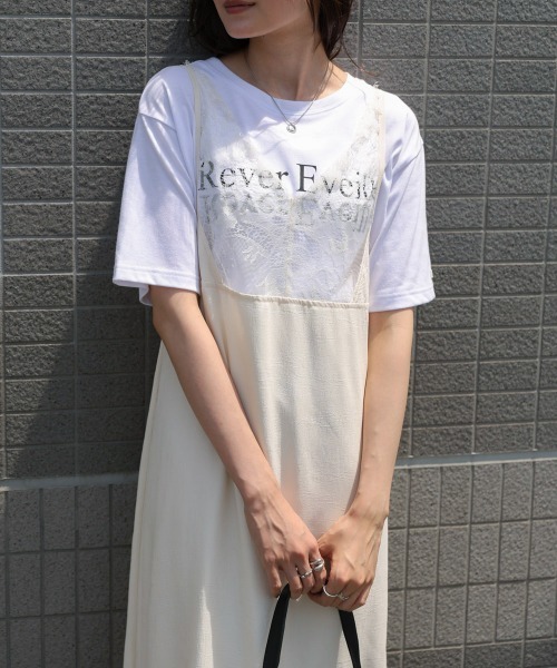 Bab(バブ)の「【サイズ展開あり】レーススカラップマットサテンキャミワンピース(ワンピース・レディース・ブラック/アイボリー・M/S)」の22枚目の写真