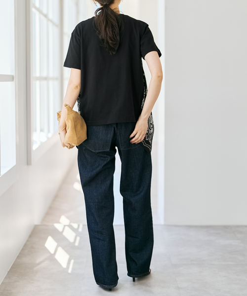 Spick & Span(スピックアンドスパン)の「《追加》manipuri / マニプリ Tシャツビスチェ(Tシャツ/カットソー・レディース・ホワイト/ブラック・FREE)」の8枚目の写真