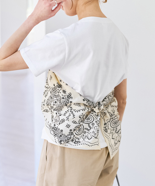 Spick & Span(スピックアンドスパン)の「《追加》manipuri / マニプリ Tシャツビスチェ(Tシャツ/カットソー・レディース・ホワイト/ブラック・FREE)」の10枚目の写真