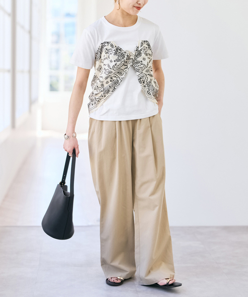 Spick & Span(スピックアンドスパン)の「《追加》manipuri / マニプリ Tシャツビスチェ(Tシャツ/カットソー・レディース・ホワイト/ブラック・FREE)」の11枚目の写真