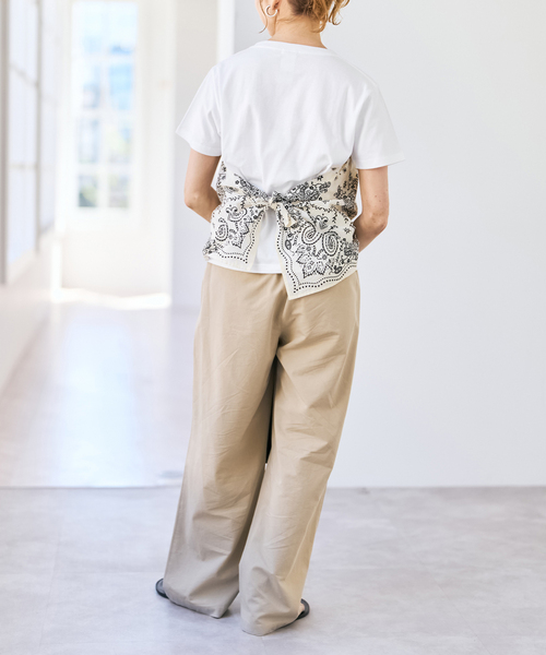 Spick & Span(スピックアンドスパン)の「《追加》manipuri / マニプリ Tシャツビスチェ(Tシャツ/カットソー・レディース・ホワイト/ブラック・FREE)」の12枚目の写真