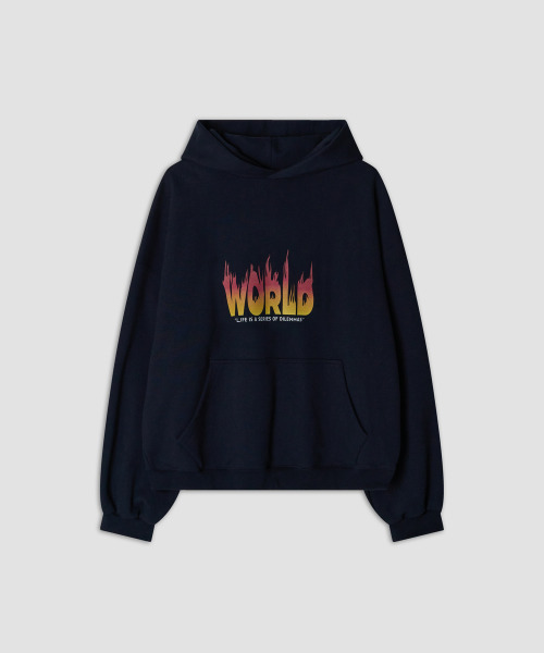 WORLDDILEMA(ワールドジレンマ)の「WORLD Fire Printing Hood (Navy)(パーカー・レディース・その他・46/48)」の2枚目の写真
