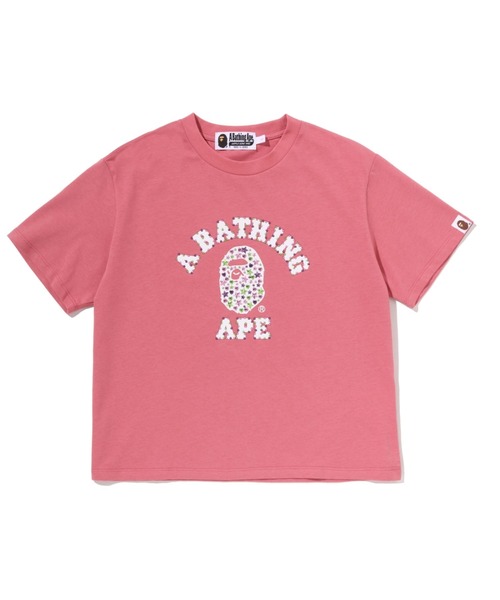 A BATHING APE（アベイシングエイプ）の「COLOR STUD COLLEGE MINI TEE（Tシャツ/カットソー・レディース・ピンク/ブラック・SMALL/MEDIUM/LARGE）」の2枚目の写真