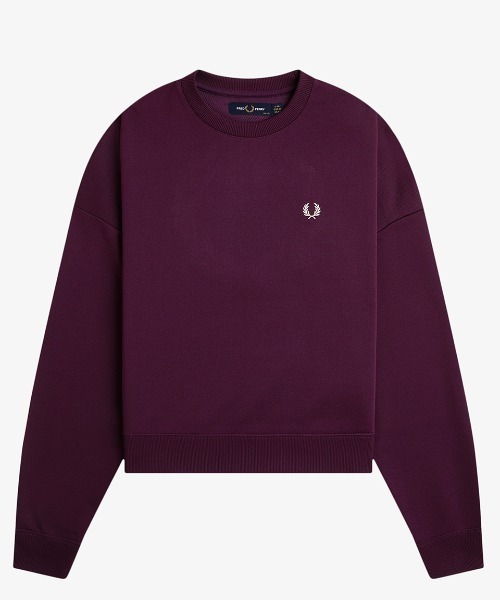 FRED PERRY(フレッドペリー)の「Laurel Wreath Badge Sweatshirt/ローレルリースバッジスウェット(スウェット・レディース・プラム/ネイビー・10)」の13枚目の写真