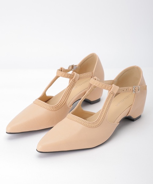 Lace Ladies(レースレディース)の「レザー調 ダブル Tストラップ ポインテッドトゥ パンプス(パンプス・レディース・ベージュ/ブラック・25cm/24.5cm/24cm/23.5cm/23cm/22.5cm)」の11枚目の写真
