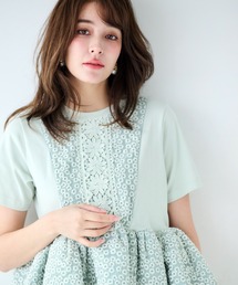 Chesty（チェスティー）の「レースバルーンTシャツ（Tシャツ/カットソー）」