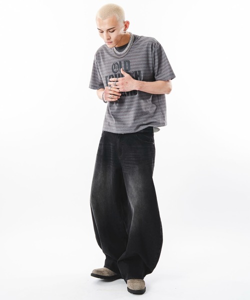 SHORT ROUND(ショートラウンド)の「SHORT ROUND/【26年春夏新作】カーブデニムパンツ(デニムパンツ・メンズ・インディゴブルー/グレー/ブラック系3・LARGE/MEDIUM)」の6枚目の写真