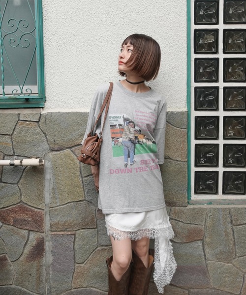 TEEN BOOP（ティーンブープ）の「ルーズカラーロゴTee（Tシャツ/カットソー・レディース・オフホワイト/グレー・FREE）」の18枚目の写真