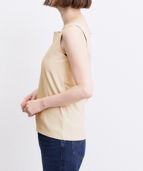 grove(グローブ)の「【透けにくい】ダブルフロントタンク(Tシャツ/カットソー・レディース・ナチュラル/ブラウン系その他/オフホワイト/ブラック・03/01/02)」の6枚目の写真