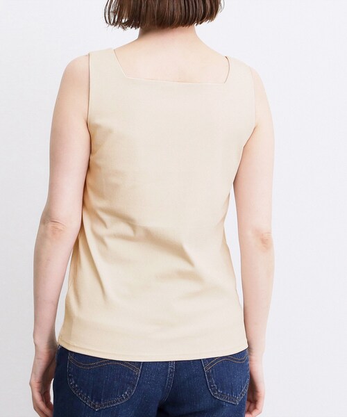 grove(グローブ)の「【透けにくい】ダブルフロントタンク(Tシャツ/カットソー・レディース・ナチュラル/ブラウン系その他/オフホワイト/ブラック・03/01/02)」の7枚目の写真