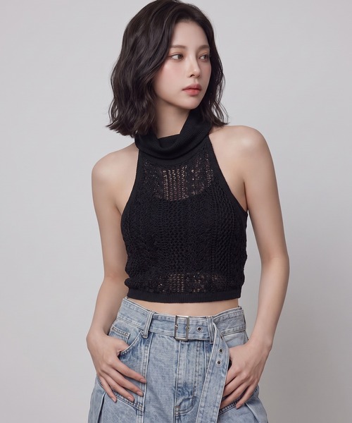 DURAS(デュラス)の「クロシェタートルトップ+キャミセット(その他トップス・レディース・ブラック/ホワイト/ブラウン・FREE)」の8枚目の写真