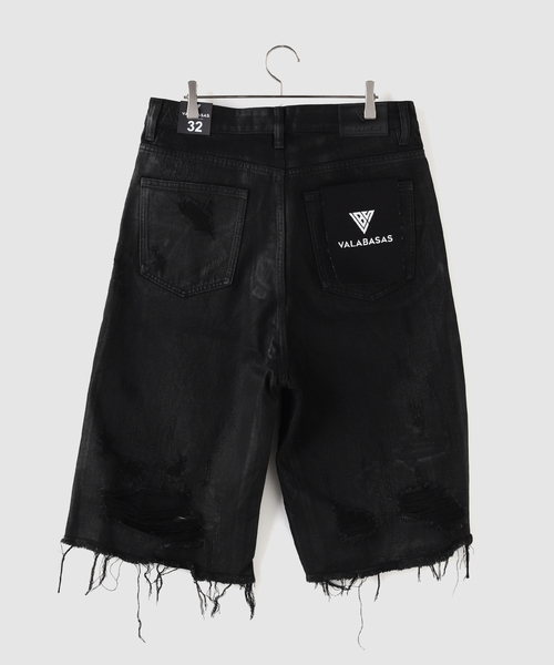 VALABASAS(ヴァラバサス)の「VALABASAS / ヴァラバサス "SNAPPED" BAGGY DENIM SHORTS(その他パンツ・メンズ・ブラック・LARGE/MEDIUM)」の2枚目の写真