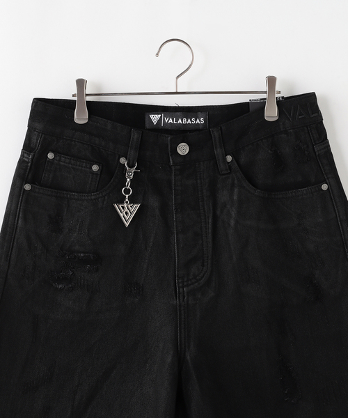 VALABASAS(ヴァラバサス)の「VALABASAS / ヴァラバサス "SNAPPED" BAGGY DENIM SHORTS(その他パンツ・メンズ・ブラック・LARGE/MEDIUM)」の3枚目の写真