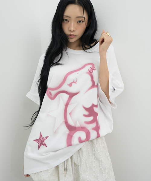 BFEEP(ビーピーピ)の「SEAHORSE BOXY TEE_WHITE(Tシャツ/カットソー・レディース・その他・FREE)」の2枚目の写真