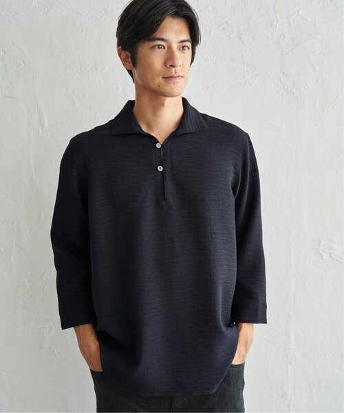 ikka(イッカ)の「プルオーバー七分袖シャツ(シャツ/ブラウス・メンズ・チャコール/ホワイト/ネイビー・S/L/M/XL)」の4枚目の写真