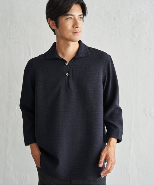ikka(イッカ)の「プルオーバー七分袖シャツ(シャツ/ブラウス・メンズ・チャコール/ホワイト/ネイビー・S/L/M/XL)」の5枚目の写真