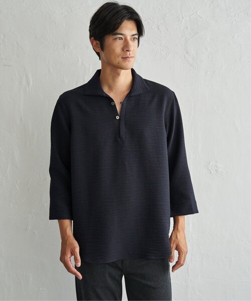 ikka(イッカ)の「プルオーバー七分袖シャツ(シャツ/ブラウス・メンズ・チャコール/ホワイト/ネイビー・S/L/M/XL)」の6枚目の写真