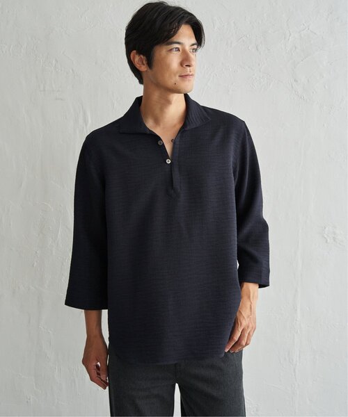 ikka(イッカ)の「プルオーバー七分袖シャツ(シャツ/ブラウス・メンズ・チャコール/ホワイト/ネイビー・S/L/M/XL)」の7枚目の写真