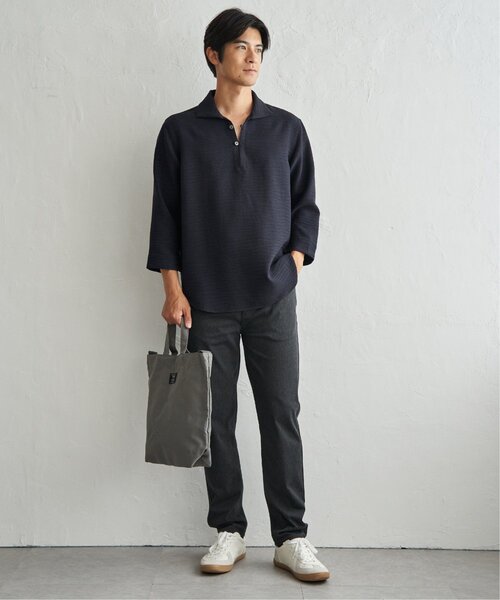 ikka(イッカ)の「プルオーバー七分袖シャツ(シャツ/ブラウス・メンズ・チャコール/ホワイト/ネイビー・S/L/M/XL)」の9枚目の写真