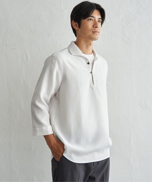 ikka(イッカ)の「プルオーバー七分袖シャツ(シャツ/ブラウス・メンズ・チャコール/ホワイト/ネイビー・S/L/M/XL)」の10枚目の写真