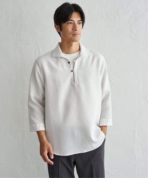 ikka(イッカ)の「プルオーバー七分袖シャツ(シャツ/ブラウス・メンズ・チャコール/ホワイト/ネイビー・S/L/M/XL)」の11枚目の写真