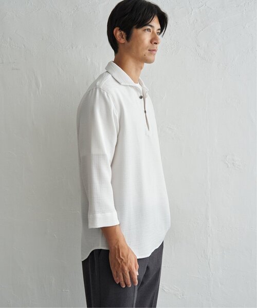 ikka(イッカ)の「プルオーバー七分袖シャツ(シャツ/ブラウス・メンズ・チャコール/ホワイト/ネイビー・S/L/M/XL)」の12枚目の写真