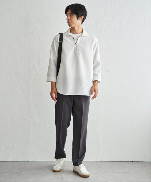 ikka(イッカ)の「プルオーバー七分袖シャツ(シャツ/ブラウス・メンズ・チャコール/ホワイト/ネイビー・S/L/M/XL)」の15枚目の写真