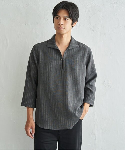 ikka(イッカ)の「プルオーバー七分袖シャツ(シャツ/ブラウス・メンズ・チャコール/ホワイト/ネイビー・S/L/M/XL)」の18枚目の写真