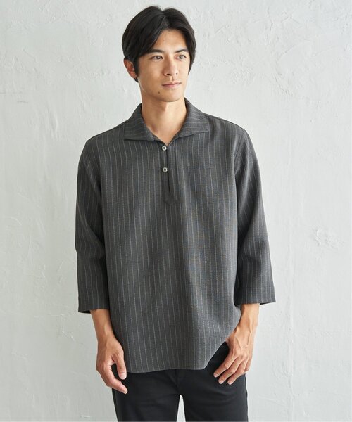ikka(イッカ)の「プルオーバー七分袖シャツ(シャツ/ブラウス・メンズ・チャコール/ホワイト/ネイビー・S/L/M/XL)」の19枚目の写真