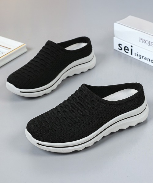 Miniministore（ミニミニストア）の「メッシュニットスリッポン厚底 快適靴軽量（スリッポン・レディース・ブラック/パープル/グレー/カーキ・23.5cm/24.5cm/23.0cm/24.0cm/25.0cm）」の13枚目の写真