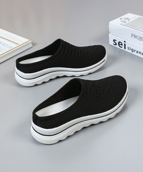Miniministore（ミニミニストア）の「メッシュニットスリッポン厚底 快適靴軽量（スリッポン・レディース・ブラック/パープル/グレー/カーキ・23.5cm/24.5cm/23.0cm/24.0cm/25.0cm）」の12枚目の写真
