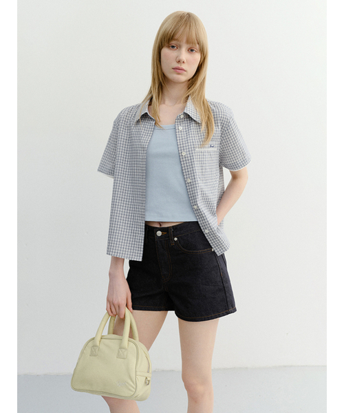DUNST(ダンスト)の「LACED CHECKED SHIRT_UDSH6B231_BLUE CHECK(シャツ/ブラウス・レディース・ブルー・LARGE/MEDIUM/SMALL)」の2枚目の写真
