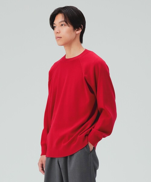 BEAMS HEART(ビームスハート)の「リラックス スウェットライク ニット(ニット/セーター・メンズ・ブラック系その他4/ライトグレー/レッド・MEDIUM/SMALL/X-LARGE/LARGE)」の3枚目の写真
