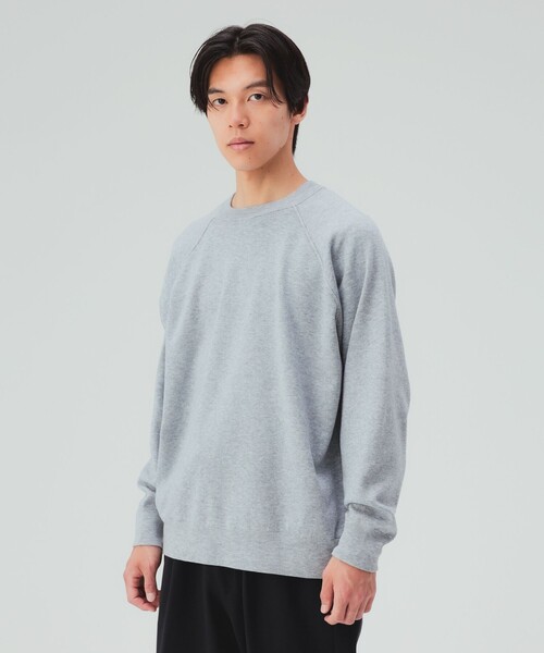 BEAMS HEART(ビームスハート)の「リラックス スウェットライク ニット(ニット/セーター・メンズ・ブラック系その他4/ライトグレー/レッド・MEDIUM/SMALL/X-LARGE/LARGE)」の6枚目の写真