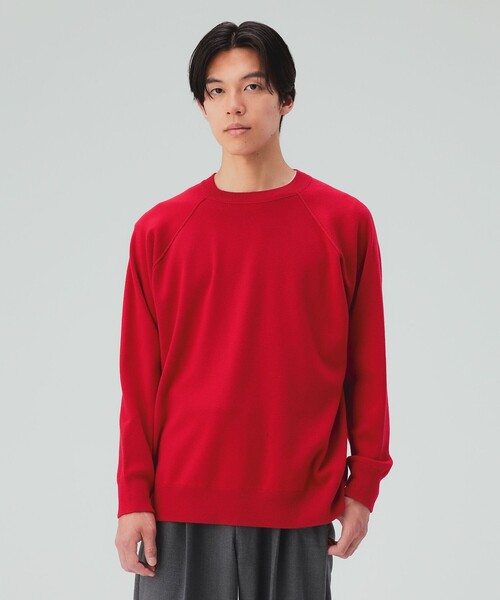 BEAMS HEART(ビームスハート)の「リラックス スウェットライク ニット(ニット/セーター・メンズ・ブラック系その他4/ライトグレー/レッド・MEDIUM/SMALL/X-LARGE/LARGE)」の17枚目の写真