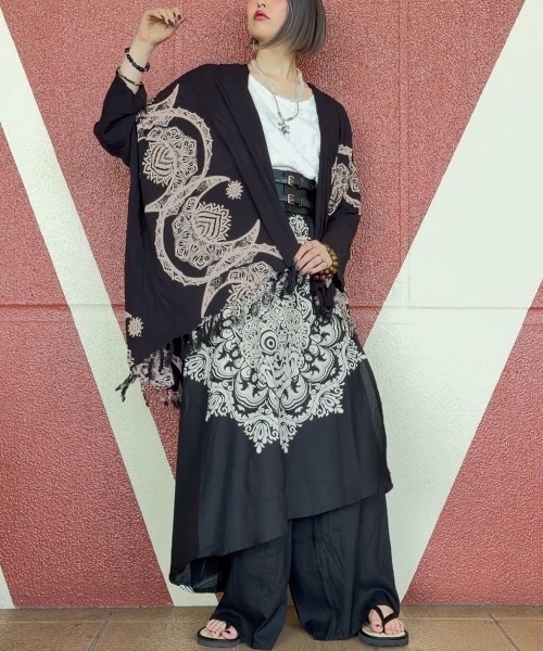 チャイハネ(チャイハネ)の「【チャイハネ】レーサラ巻きスカート風MEN'Sパンツ(その他パンツ・メンズ・ブラック/ベージュ/パープル・FREE)」の6枚目の写真