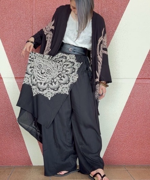 チャイハネ(チャイハネ)の「【チャイハネ】レーサラ巻きスカート風MEN'Sパンツ(その他パンツ・メンズ・ブラック/ベージュ/パープル・FREE)」の8枚目の写真