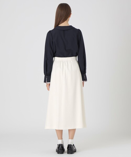 BLUE LABEL CRESTBRIDGE(ブルーレーベルクレストブリッジ)の「マットサテンアシンメトリースカート(スカート・レディース・ブラック/ホワイト/レッド・36/38)」の6枚目の写真
