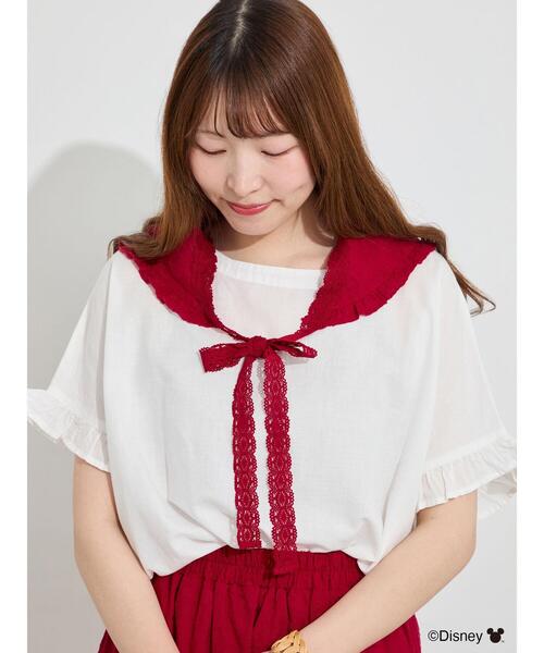 Samansa Mos2(サマンサ モスモス)の「【Disney】ミッキーマウス/刺繍バブーシュカ(ストール/ショール・レディース・オフホワイト/レッド/ブラック・F)」の12枚目の写真