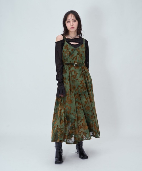 HARE(ハレ)の「オパールシアーキャミワンピース(HARE)(ワンピース・レディース・ブラック/ブラウン/グリーン・FREE)」の1枚目の写真