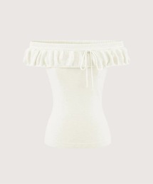 Ballet Ruffle Off-Shoulder Top/バレエラッフルオフショルダートップス