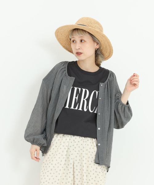 HEART MARKET(ハートマーケット)の「ふんわりシアーブラウス(シャツ/ブラウス・レディース・グレイッシュベージュ/グリーン/ブラック/レッド/チャコール・FREE)」の2枚目の写真