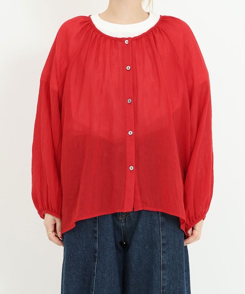 HEART MARKET(ハートマーケット)の「ふんわりシアーブラウス(シャツ/ブラウス・レディース・グレイッシュベージュ/グリーン/ブラック/レッド/チャコール・FREE)」の8枚目の写真